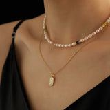 Colored Gemstone and Rice Pearl Beaded Necklace - floysun