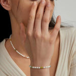 Colored Gemstone and Rice Pearl Beaded Necklace - floysun