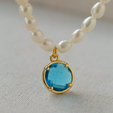 Colored Zircon Freshwater Pearl Necklace - floysun