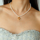 Colored Zircon Freshwater Pearl Necklace - floysun