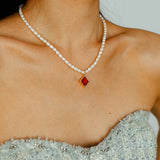 Colored Zircon Freshwater Pearl Necklace - floysun