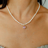 Colored Zircon Freshwater Pearl Necklace - floysun