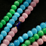 Colorful Cat's Eye Daisy Flower Beaded Necklace - floysun