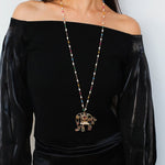 Colorful Handcrafted Glass Elephant Pearl Necklace - floysun