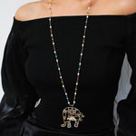 Colorful Handcrafted Glass Elephant Pearl Necklace - floysun