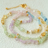 Colorful Irregular Crystal Beaded Long Necklace - floysun
