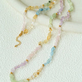 Colorful Irregular Crystal Beaded Long Necklace - floysun