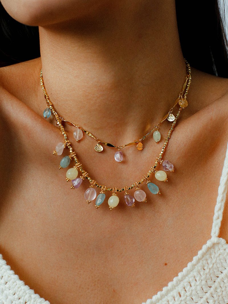 Colorful Irregular Crystal Chain Necklace - floysun