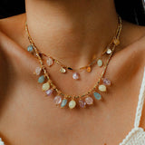 Colorful Irregular Crystal Chain Necklace - floysun