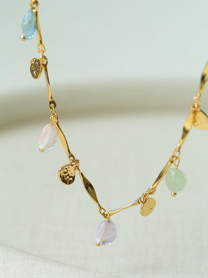 Colorful Irregular Crystal Chain Necklace - floysun