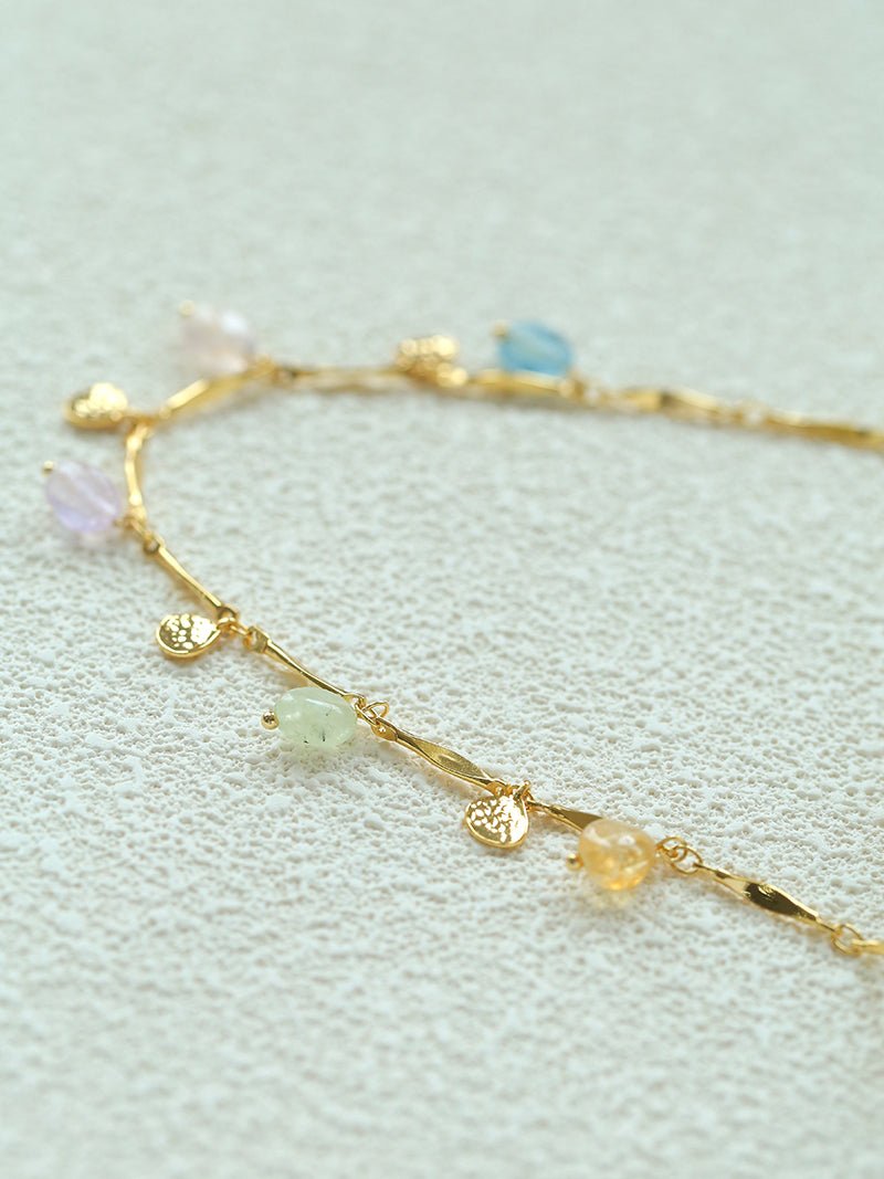 Colorful Irregular Crystal Chain Necklace - floysun