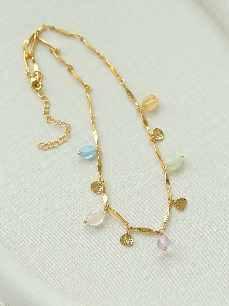 Colorful Irregular Crystal Chain Necklace - floysun