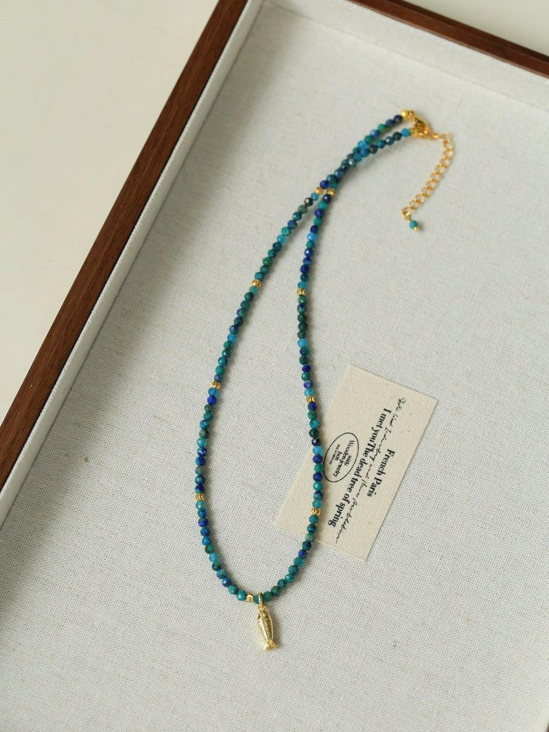 Colorful Natural Stone Beaded Necklace with Multi - element Pendants - floysun