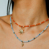 Colorful Natural Stone Beaded Necklace with Multi - element Pendants - floysun