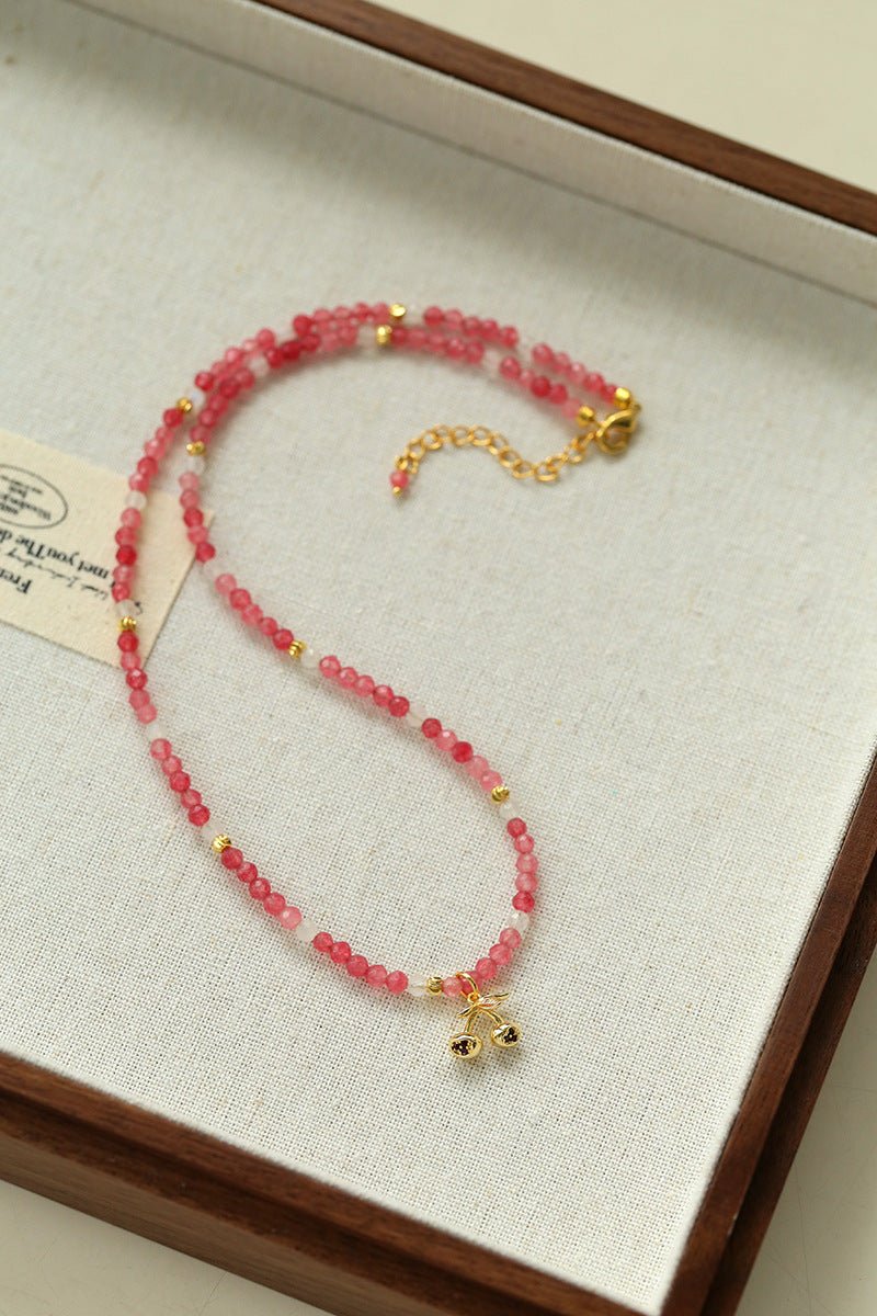 Colorful Natural Stone Beaded Necklace with Multi - element Pendants - floysun