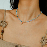 Colorful Natural Stone Beaded Necklace with Multi - element Pendants - floysun