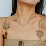 Colorful Natural Stone Beaded Necklace with Multi - element Pendants - floysun