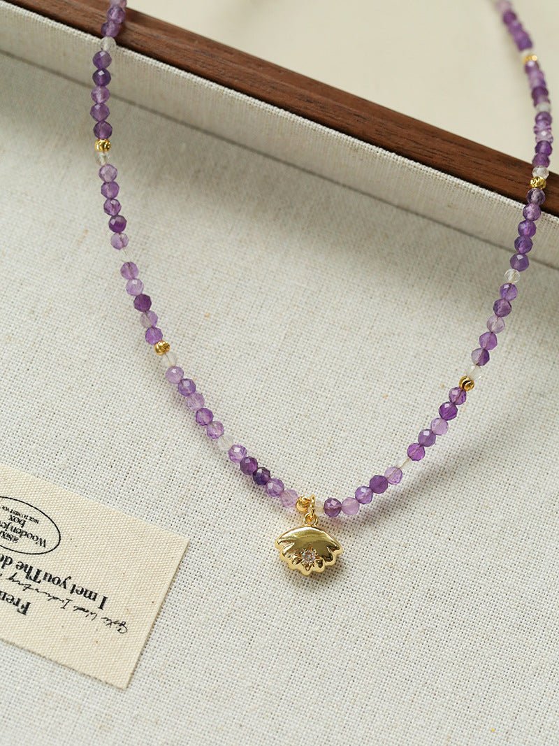 Colorful Natural Stone Beaded Necklace with Multi - element Pendants - floysun