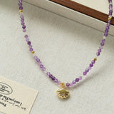Colorful Natural Stone Beaded Necklace with Multi - element Pendants - floysun