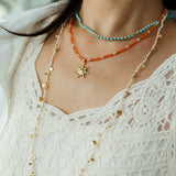 Colorful Natural Stone Beaded Necklace with Multi - element Pendants - floysun