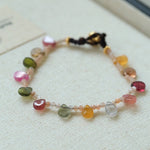 Colorful Waterdrop Tourmaline Woven Bracelet - floysun