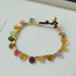 Colorful Waterdrop Tourmaline Woven Bracelet - floysun