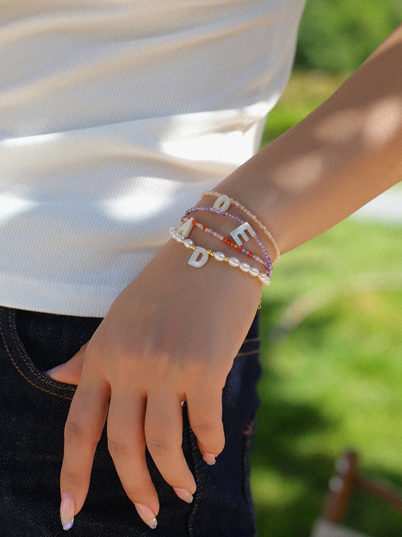 Colorful Zircon Beaded 26 Letters Bracelet - floysun