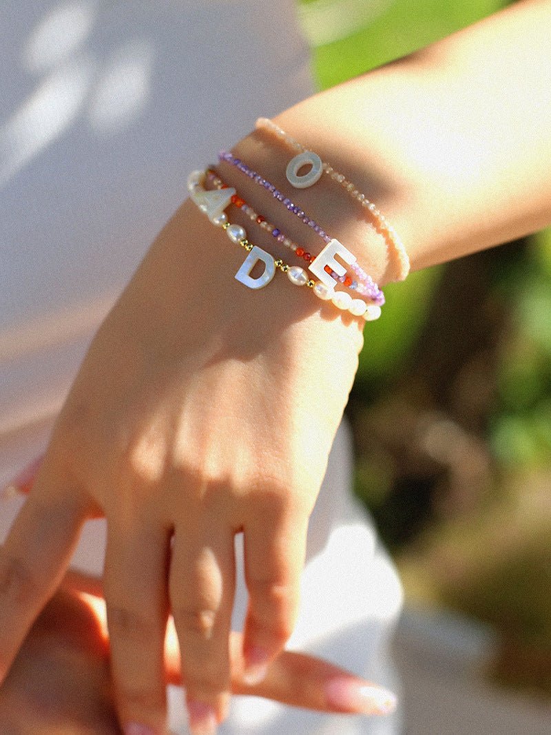 Colorful Zircon Beaded 26 Letters Bracelet - floysun