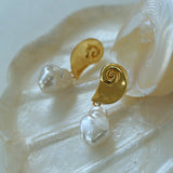 Conch Baroque Artificial Pearl Drop Earrings - floysun