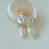Conch Baroque Artificial Pearl Drop Earrings - floysun