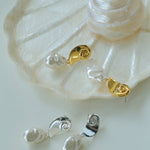 Conch Baroque Artificial Pearl Drop Earrings - floysun
