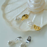 Conch Baroque Artificial Pearl Drop Earrings - floysun