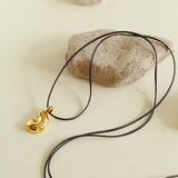 Conch Leather Striped Long Style Pendant Necklace - floysun
