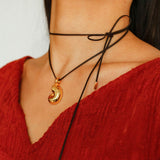 Conch Leather Striped Long Style Pendant Necklace - floysun