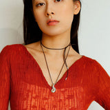 Conch Leather Striped Long Style Pendant Necklace - floysun