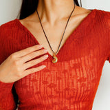 Conch Leather Striped Long Style Pendant Necklace - floysun
