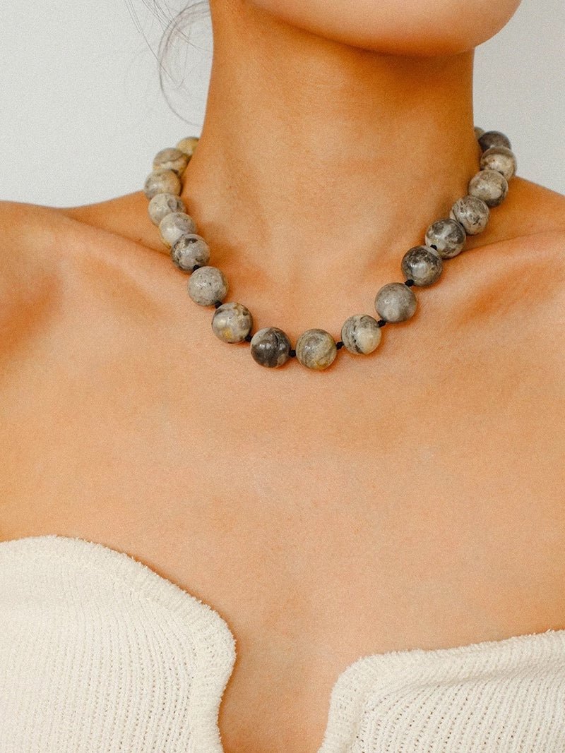 Crazy Agate Beaded Necklace - floysun