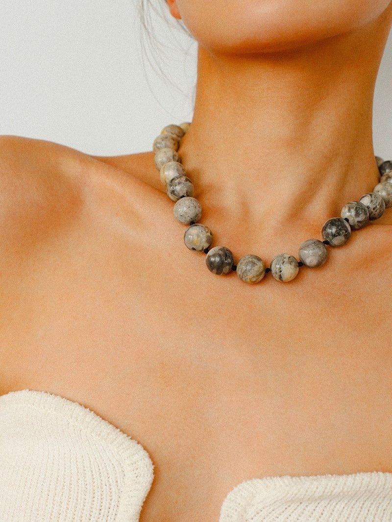 Crazy Agate Beaded Necklace - floysun