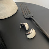 Creamy Enamel Hoop Earrings - floysun