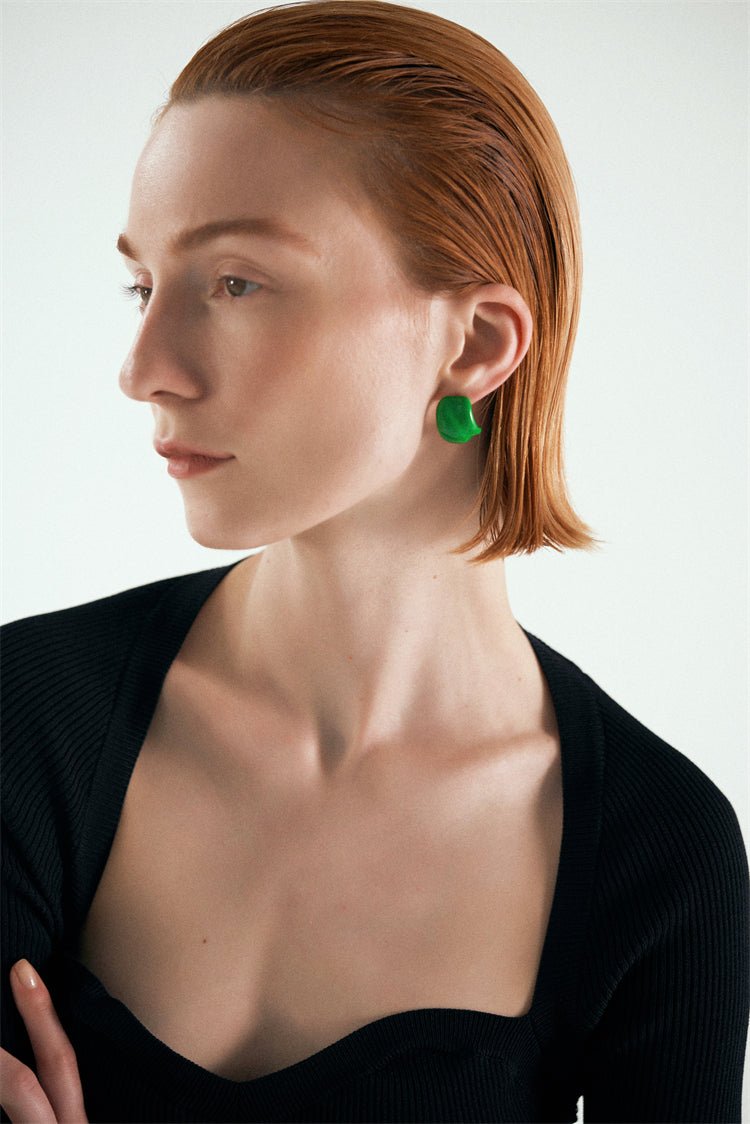 Creamy Enamel Hoop Earrings - floysun
