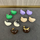 Creamy Enamel Hoop Earrings - floysun