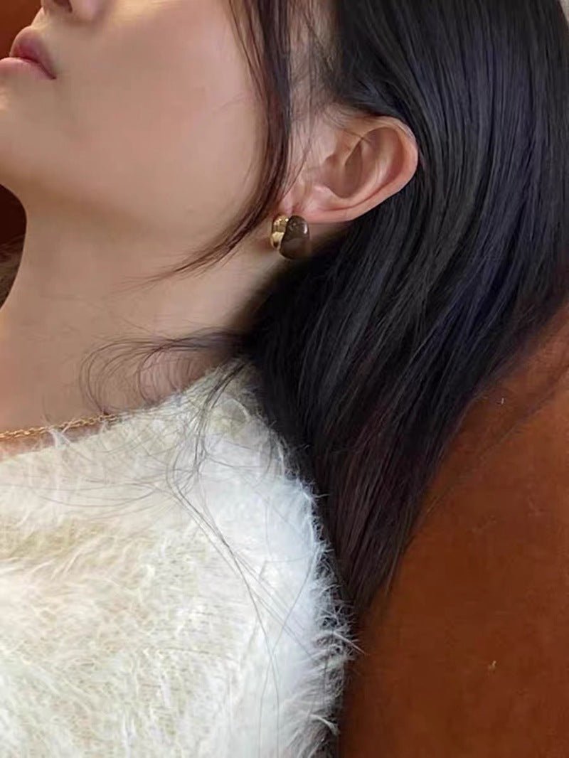 Creamy Enamel Hoop Earrings - floysun