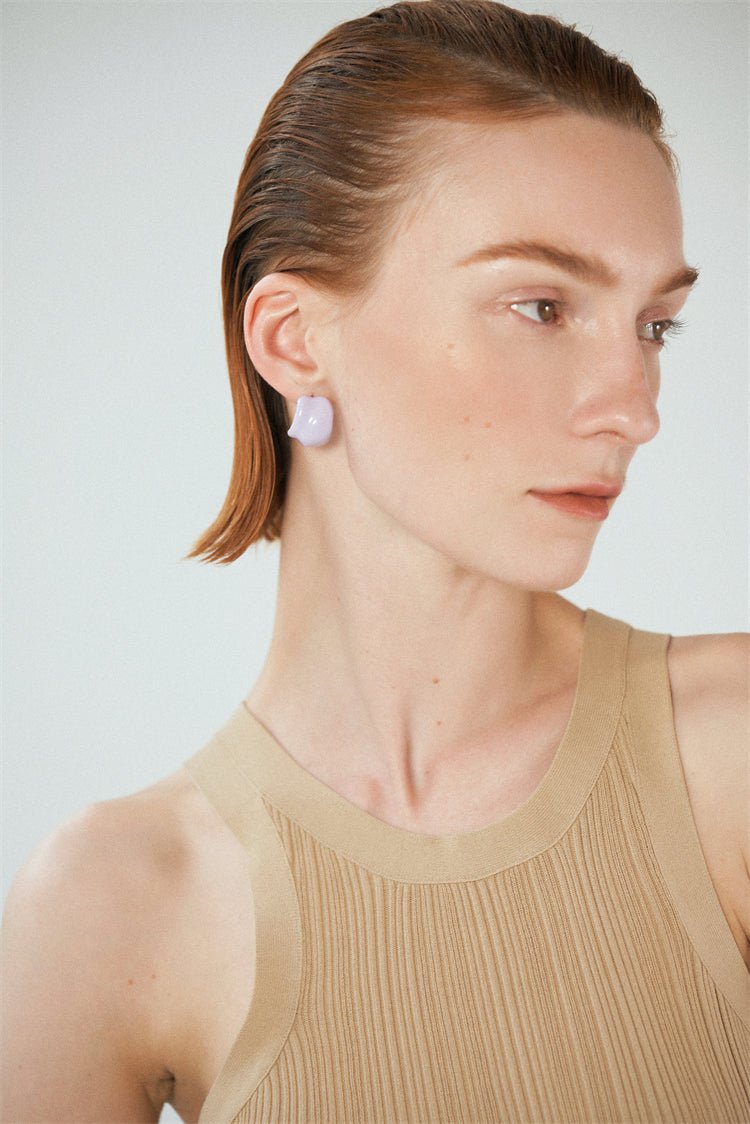 Creamy Enamel Hoop Earrings - floysun