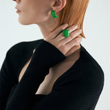 Creamy Enamel Hoop Earrings - floysun