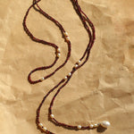 Creative Essence Garnet & Pearl Necklace - floysun