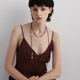 Creative Essence Garnet & Pearl Necklace - floysun