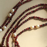 Creative Essence Garnet & Pearl Necklace - floysun
