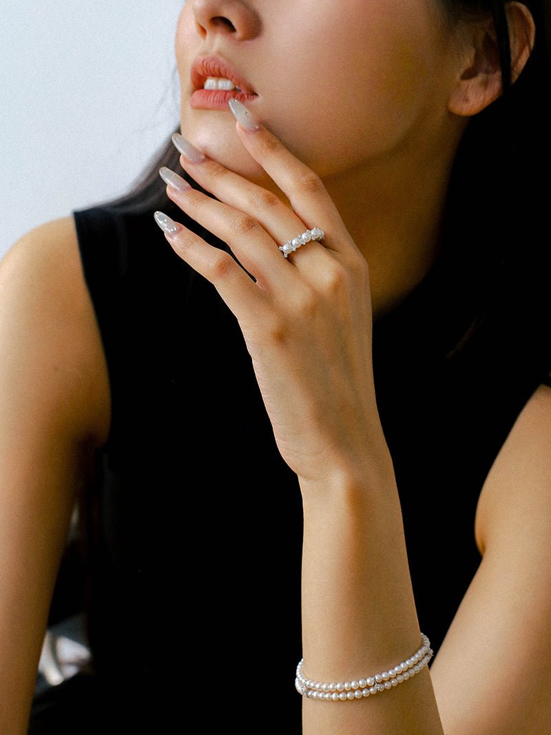 Crown Bloom Adjustable Pearl Ring - floysun