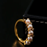 Crown Bloom Adjustable Pearl Ring - floysun