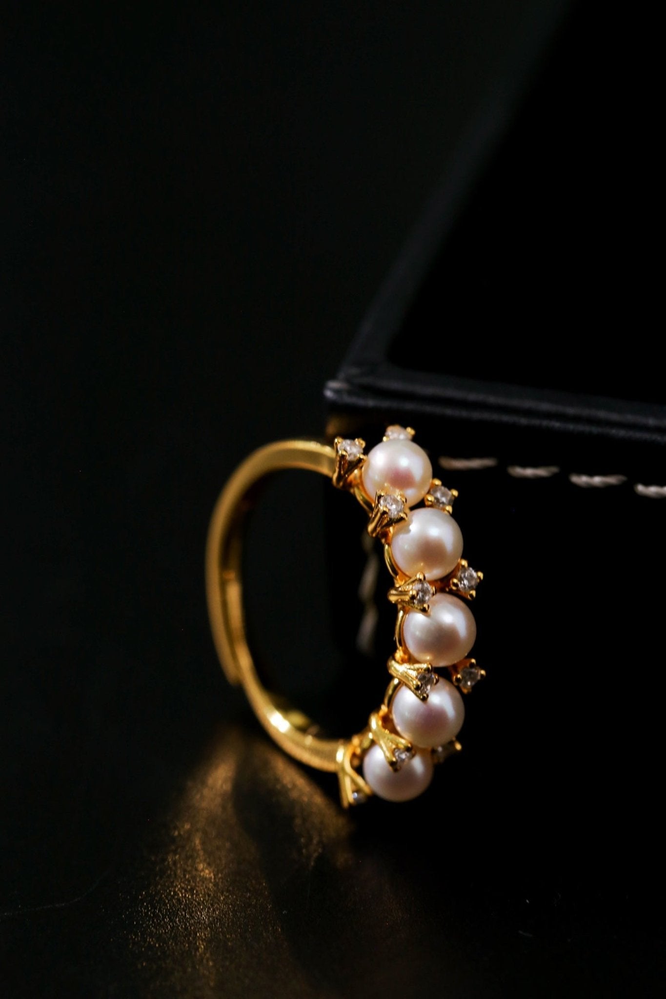 Crown Bloom Adjustable Pearl Ring - floysun